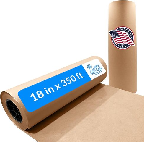 Reli. Brown Freezer Paper Roll | 18 Inch x 350 Feet - Bulk | Made in USA | Natural Freezer Paper Roll for Meat | Food Grade, Poly-Coated Paper for Wrapping/Freezing Meat | Prevents Freezer Burn, Brown in Saudi Arabia
