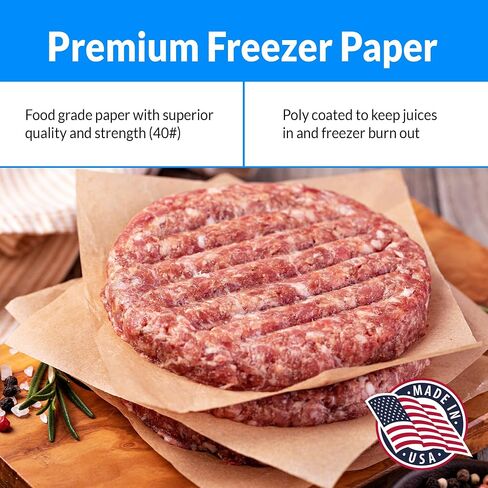 Reli. Brown Freezer Paper Roll | 18 Inch x 350 Feet - Bulk | Made in USA | Natural Freezer Paper Roll for Meat | Food Grade, Poly-Coated Paper for Wrapping/Freezing Meat | Prevents Freezer Burn, Brown in Saudi Arabia