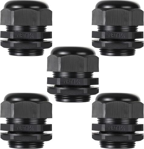 Cable Glands-PENGLIN 1-1/2" NPT Nylon Cable Connector, Strain Relief Cord Connector, IP68 Waterproof Adjustable Locknut(1-1/2 Inch (10-Pack)) in Kuwait