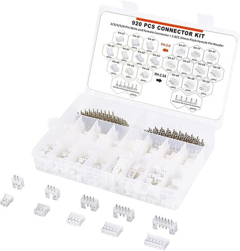 920 قطعة JST PH2.0 & XH2.54 طقم توصيل 2/3/4/5/6Pin التوصيل مع الأسلاك الطرفية كابلات المقبس رأس موصلات الأسلاك عدة in Kuwait