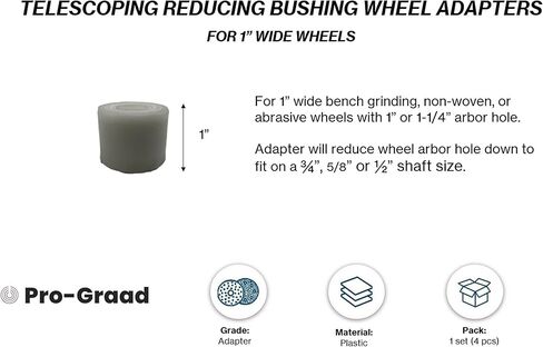 بطانات عجلة محول أربور لطاحونة المقعد، تقلل من محولات أربور البطانة لعجلات طحن مقاعد سميكة مقاس 1 بوصة بفتحة 1-1/4 بوصة أو 1 بوصة، يقلل محول أربور إلى ¾ بوصة، 5/8 بوصة، ½ بوصة أحجام العمود in Kuwait