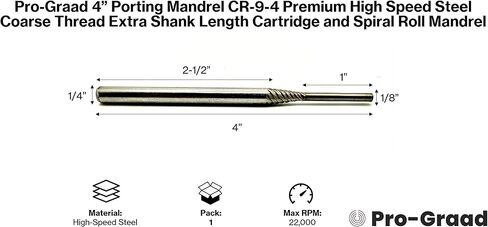 مغزل نقل Pro-Graad مقاس 4 بوصات، CR-9-4 Premium HSS (فولاذ عالي السرعة) وخرطوشة ذات طول ساق إضافي وشياق حلزوني 1/8 بوصة، وقطر دليلي 1/8 بوصة × طول طيار 1 بوصة × ساق 1/4 بوصة × 4 " طول in Saudi Arabia