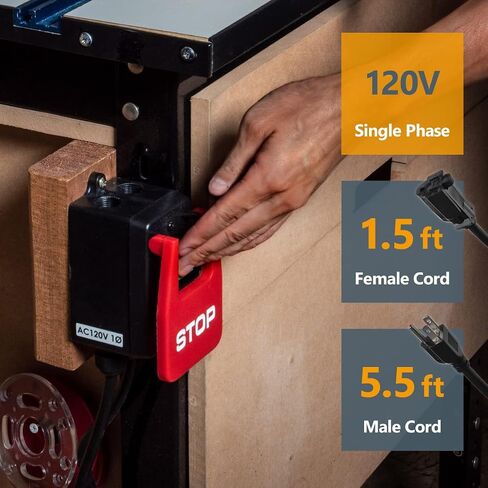 POWERTEC 71007 110 فولت إلى 220 فولت مفتاح مجداف للأدوات الكهربائية يناسب منشار الطاولة، طاولة التوجيه، مكبس الحفر، منشار المقعد، منشار الشريط in Saudi Arabia