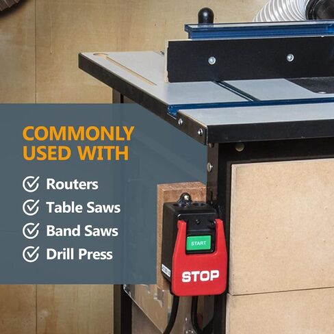 POWERTEC 71007 110 فولت إلى 220 فولت مفتاح مجداف للأدوات الكهربائية يناسب منشار الطاولة، طاولة التوجيه، مكبس الحفر، منشار المقعد، منشار الشريط in Saudi Arabia