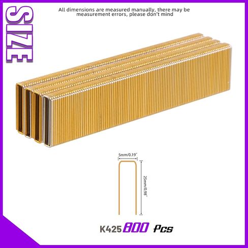 Swpeet 2001 عدد K419 تقريبًا 1/4 بوصة × 3/4 بوصة 18 دبابيس تاج ضيقة ذهبية مقاس 18، دبابيس ذات لمسة نهائية مجلفنة للبنادق الأساسية ذات التاج الضيق الكهربائية أو الهوائية، مثالية لألواح السياج وإطارات الأريكة in Kuwait