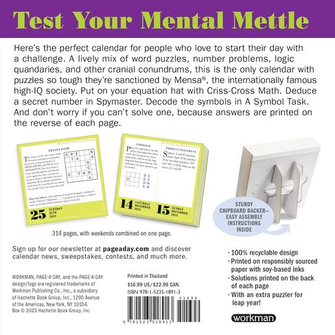 Mensa® 365 Brain Puzzlers Page-A-Day Calendar 2024: Word Puzzles, Logic Challenges, Number Problems, and More in Saudi Arabia
