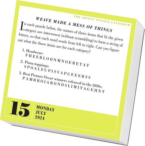 Mensa® 365 Brain Puzzlers Page-A-Day Calendar 2024: Word Puzzles, Logic Challenges, Number Problems, and More in Saudi Arabia