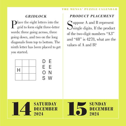 Mensa® 365 Brain Puzzlers Page-A-Day Calendar 2024: Word Puzzles, Logic Challenges, Number Problems, and More in Saudi Arabia