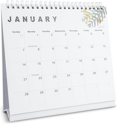 Lbylyhxc 2024 Calendar - 2024 Small Desk Calendar 8x7.5 inch standing desk calendar, Now-December 2024, 18 month flip-up desktop calendar, Aesthetic small desk calendar with round stickers (gold leaf) in Kuwait