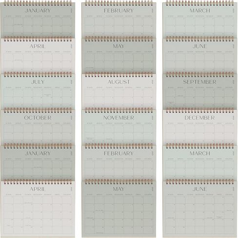 Aesthetic Small 2024-2025 Desk Calendar with Stickers - Runs from January 2024 until June 2025 - Beautiful Flip Desktop Calendar for Easy Organizing in Saudi Arabia