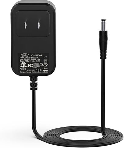 محول إمداد الطاقة 100 فولت - 240 فولت تيار متردد إلى تيار مستمر 18 فولت 2 أمبير 1 أمبير 36 وات، قابس شاحن حائط 5.5 × 2.1 مم لمعدات 18 فولت 100 مللي أمبير ~ 2000 مللي أمبير [18 فولت 2 أمبير، مركز إيجابي، سلك بطول 6 أقدام] in Kuwait