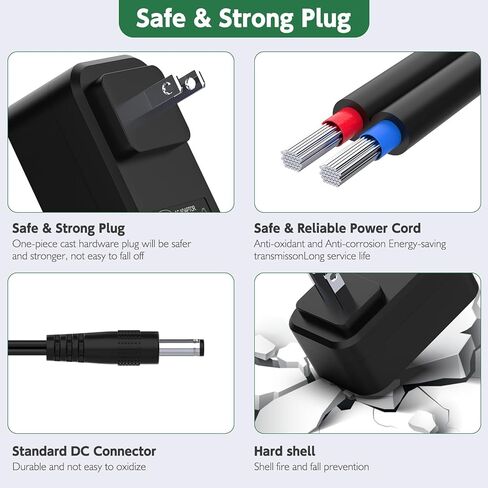 محول إمداد الطاقة 100 فولت - 240 فولت تيار متردد إلى تيار مستمر 18 فولت 2 أمبير 1 أمبير 36 وات، قابس شاحن حائط 5.5 × 2.1 مم لمعدات 18 فولت 100 مللي أمبير ~ 2000 مللي أمبير [18 فولت 2 أمبير، مركز إيجابي، سلك بطول 6 أقدام] in Kuwait