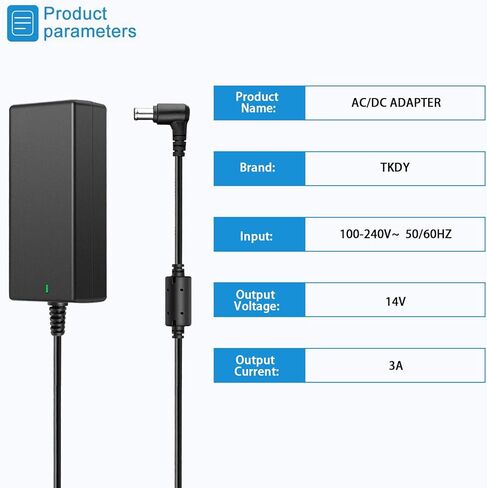 شاحن سلك طاقة 14 فولت 3 أمبير لشاشة SamsungMonitor SyncMaster LCD S24D590PL S24D390HL S27D390H S22C300H S27D391H S27D393؛ شاشة LCD LTM1555 LTN1565 A3514-DPN محول التيار المتردد. in Kuwait