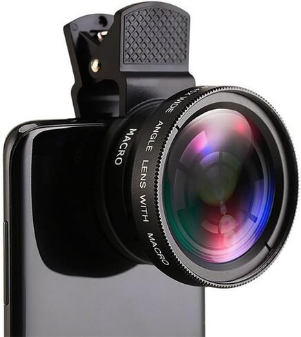 Professional 2 in 1 Lens Universal Clip 37mm Mobile Phone Lens 0.45x 49uv Super Wide-Angle + Macro HD Lens for All Smartphones in Saudi Arabia