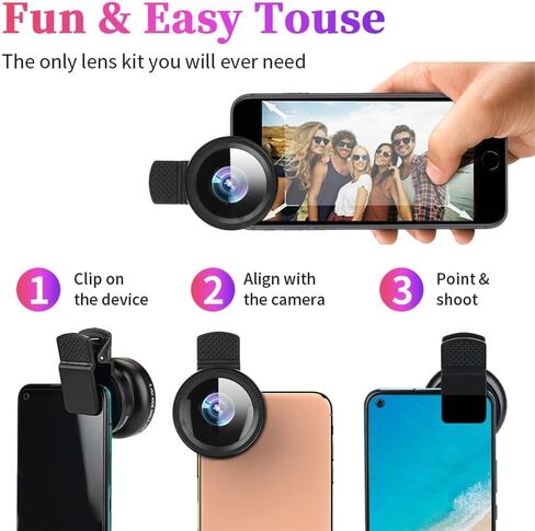 Professional 2 in 1 Lens Universal Clip 37mm Mobile Phone Lens 0.45x 49uv Super Wide-Angle + Macro HD Lens for All Smartphones in Saudi Arabia