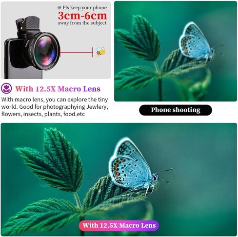 Professional 2 in 1 Lens Universal Clip 37mm Mobile Phone Lens 0.45x 49uv Super Wide-Angle + Macro HD Lens for All Smartphones in Saudi Arabia