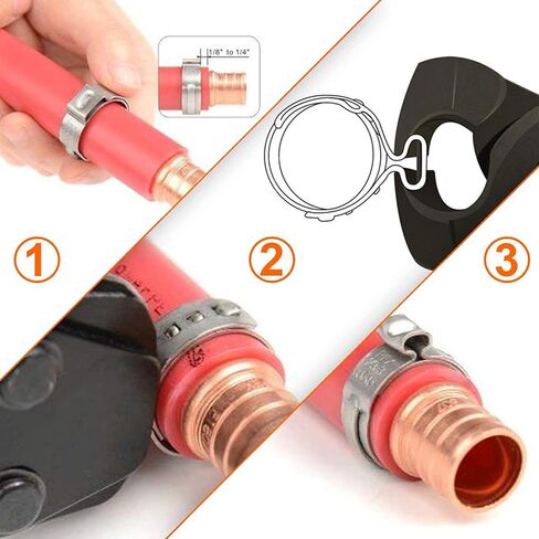 40 Pack 6mm-7mm Single Ear Hose Clamps PEX Cinch Clamps Stainless Steel Crimp Hose Clamp Stepless Cinch Crimp Rings Pinch Fitting Tools in Saudi Arabia