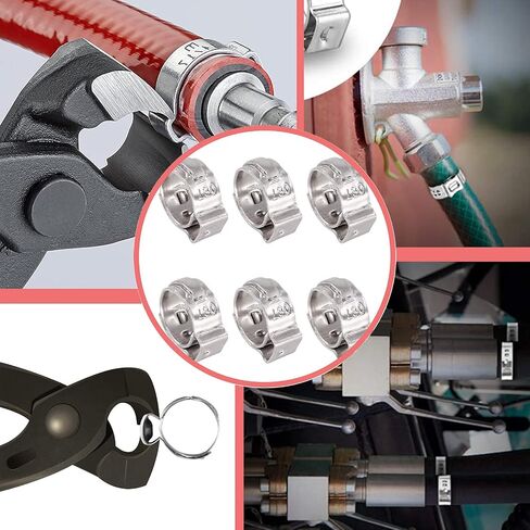 40 Pack 6mm-7mm Single Ear Hose Clamps PEX Cinch Clamps Stainless Steel Crimp Hose Clamp Stepless Cinch Crimp Rings Pinch Fitting Tools in Saudi Arabia