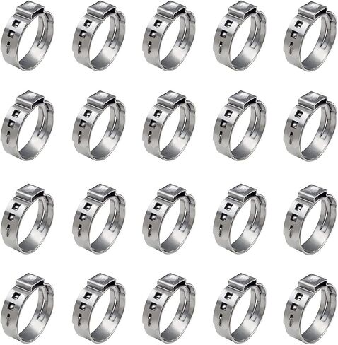 40 Pack 6mm-7mm Single Ear Hose Clamps PEX Cinch Clamps Stainless Steel Crimp Hose Clamp Stepless Cinch Crimp Rings Pinch Fitting Tools in Saudi Arabia