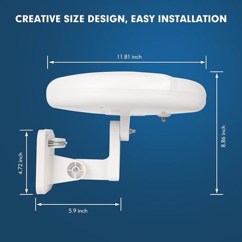 1byone Outdoor TV Antenna 360° Omni-Directional Reception Long 100+ Miles Range Enhance VHF&UHF 4K Ready HDTV Antenna with Added Stability for Outdoor/Attic/RV Use - 39ft RG6 Coax Cable in Kuwait