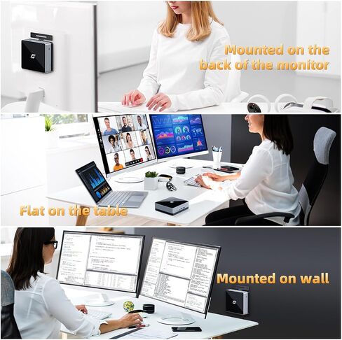 Nano J1 Mini PC Win 11 Pro, Intel N5095A Quad-Core Up to 2.9Ghz, 4GB RAM 3200MHz, 128GB NVMe SSD Mini Desktop Computer, Micro PC Supports 4K Dual Display, WiFi, BT, RJ45, VESA, Office/Home in Saudi Arabia