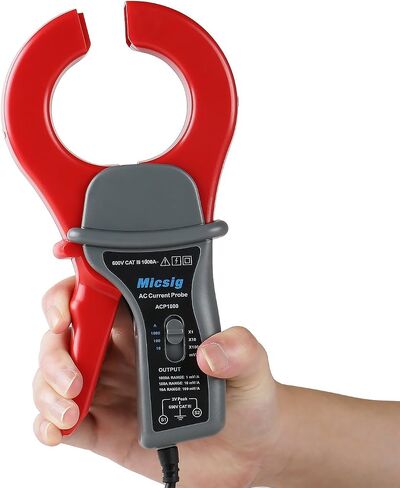 Micsig Oscilloscope Probe ACP1000 AC Current Probe with 5ft BNC Insulated Coaxial Output Cable, Operating Frequency 10Hz-100KHz, Test Current Range 0.1A-1000A in Saudi Arabia