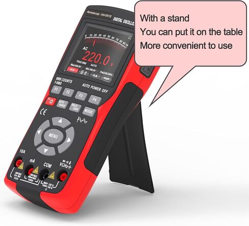 2 في 1 راسم ذبذبات ومقياس متعدد محمول، شاشة IPS مقاس 2.8 بوصة، عرض نطاق ترددي لقناة واحدة 10 ميجا هرتز، معدل أخذ عينات عالي 48 مللي ثانية في الثانية، جهد إدخال ±400 فولت، يقيس جهاز اختبار أوم فولت in Kuwait