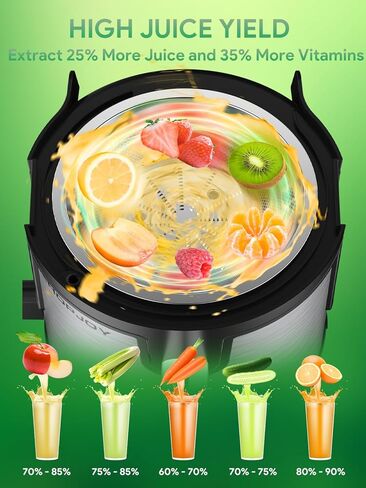 Juicer Machine, 500W Juicer for Fruit and Vegetable, Compact Centrifugal Juicer Extractor Juice Maker with 3-Speed Setting, Easy to Clean, Stainless Steel, BPA Free in Kuwait