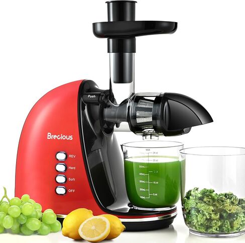 Slow Masticating Juicer,Brecious Cold Press Juicers with 2 Speed Modes & Quiet Motor,Juicers Machines Vegetable and Fruit with Reverse Function,Celery Juicer,BPA-Free,Easy to Clean (Silver) in Kuwait