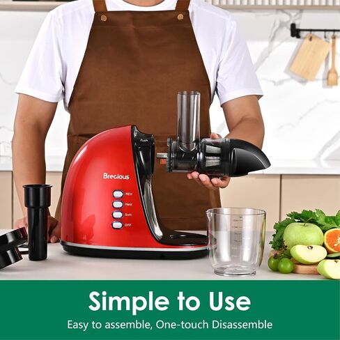 Slow Masticating Juicer,Brecious Cold Press Juicers with 2 Speed Modes & Quiet Motor,Juicers Machines Vegetable and Fruit with Reverse Function,Celery Juicer,BPA-Free,Easy to Clean (Silver) in Kuwait