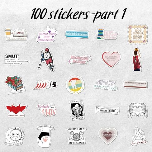 ملصقات الكتب، ملصقات Kindle Bookish، ملصقات جمالية لقراءة Booktok Smut لـ Kindle، ملصقات كتب رومانسية حارة لمجلة Kindle للبالغين، هدايا لمحبي الكتب in Kuwait