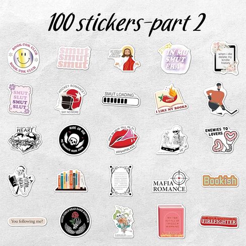 ملصقات الكتب، ملصقات Kindle Bookish، ملصقات جمالية لقراءة Booktok Smut لـ Kindle، ملصقات كتب رومانسية حارة لمجلة Kindle للبالغين، هدايا لمحبي الكتب in Kuwait