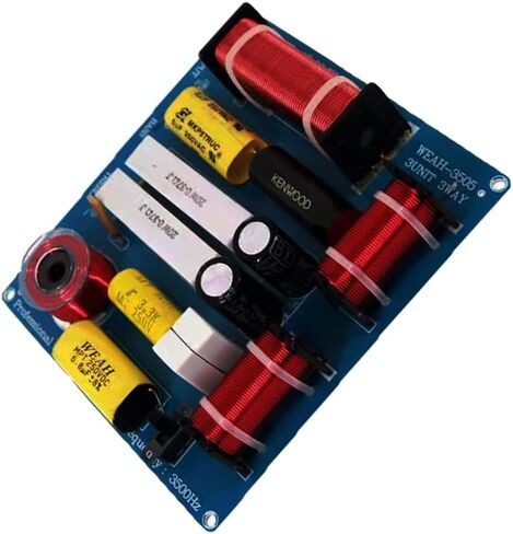 Lelukee 2PCS Speaker Frequency Divider Crossover 3-Way 300W HiFi Audio Speaker Heights Mid Bass 3-Units Crossover Filter for 3-5 Inch Speakers in Kuwait