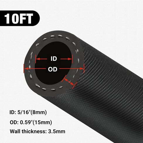 EVIL ENERGY 1/4 "خرطوم الوقود قفل دفع هيدروليكي NBR مطاط 5FT 435PSI EN854-1TE in Kuwait
