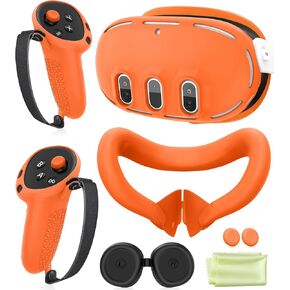 YRVXW Silicone Cover Set Compatible with Meta/Oculus Quest 3 | VR Accessories Set, Face Pad and Shell Cover, Controller Grips, Lens Protection, Accurate Fit, Secure Grip, Not Fit Quest 3S in Saudi Arabia
