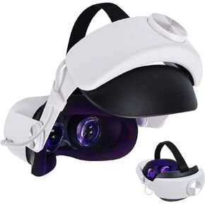 حزام الرأس مع حزمة بطارية 7000 مللي أمبير في الساعة لملحقات Oculus Quest 2، بديل لحزام Quest 2 Elite مع راحة معززة للبطارية ووقت تشغيل أطول في الواقع الافتراضي
