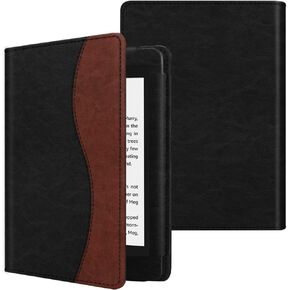 حافظة Fintie Folio لجهاز Kindle Paperwhite مقاس 6 بوصات (تناسب الجيل العاشر 2018 وجميع أجيال Paperwhite قبل 2018) - غطاء مقاوم للصدمات من الجلد النباتي على شكل كتاب مع خاصية النوم/الاستيقاظ التلقائي، بني عتيق