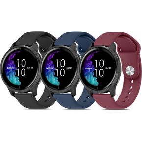 Meliya Bands Compatible with Garmin Venu 2 Plus / Venu Sq / Venu / Vivoactive 3 Watch Band Women Men, 3 PACK 20mm Quick Release Soft Silicone Sport Replacement Watch Strap for Garmin Vivomove Sport, Vivoactive 3 Music, Forerunner 645 / 245 Music Smart Wat in Kuwait