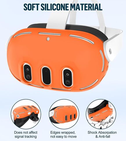 YRVXW Silicone Cover Set Compatible with Meta/Oculus Quest 3 | VR Accessories Set, Face Pad and Shell Cover, Controller Grips, Lens Protection, Accurate Fit, Secure Grip, Not Fit Quest 3S in Kuwait