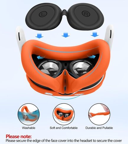 YRVXW Silicone Cover Set Compatible with Meta/Oculus Quest 3 | VR Accessories Set, Face Pad and Shell Cover, Controller Grips, Lens Protection, Accurate Fit, Secure Grip, Not Fit Quest 3S in Kuwait