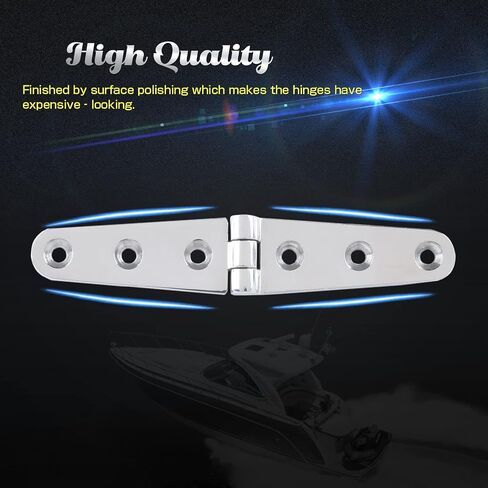 AMYSPORTS Heavy Duty Boat Hinge Strap Mirror Polished Marine Hinges Mount Hardware Hatch Stainless Hinge Door Corrosion Resistance SUS316 3.99 inch x 1.02 inch 2pcs in Saudi Arabia