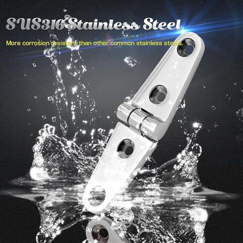 AMYSPORTS Heavy Duty Boat Hinge Strap Mirror Polished Marine Hinges Mount Hardware Hatch Stainless Hinge Door Corrosion Resistance SUS316 3.99 inch x 1.02 inch 2pcs in Saudi Arabia