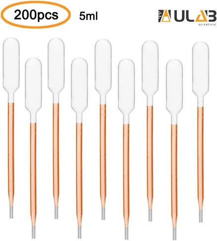 ULAB ماصات نقل معقمة، ماصات الزيوت العطرية المجلد. 7 مل، 3 مل متدرج، 0.5 مل فاصل التخرج، طول 155 مم، مادة البولي إيثيلين منخفضة الكثافة، عبوة تقشير فردية، عبوة من 100 قطعة، UTP1014 in Saudi Arabia