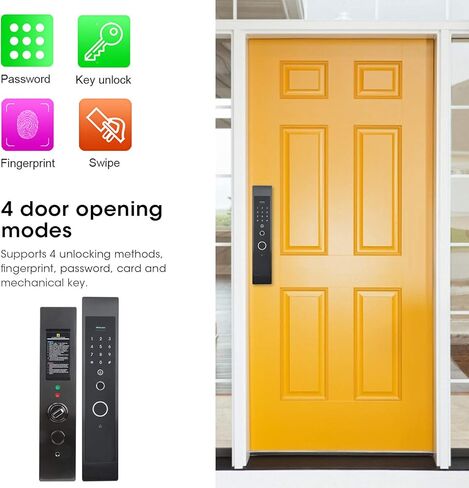 قفل الباب الذكي، سبيكة الزنك الذكية لبصمة الأصابع ومفتاح ميكانيكي 4 طرق فتح القفل، قفل أمان منزلي مع لوحة مفاتيح بإضاءة خلفية in Kuwait