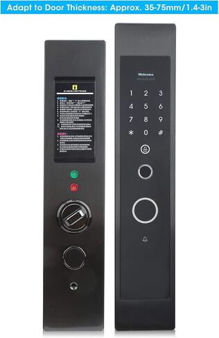 قفل الباب الذكي، سبيكة الزنك الذكية لبصمة الأصابع ومفتاح ميكانيكي 4 طرق فتح القفل، قفل أمان منزلي مع لوحة مفاتيح بإضاءة خلفية in Kuwait