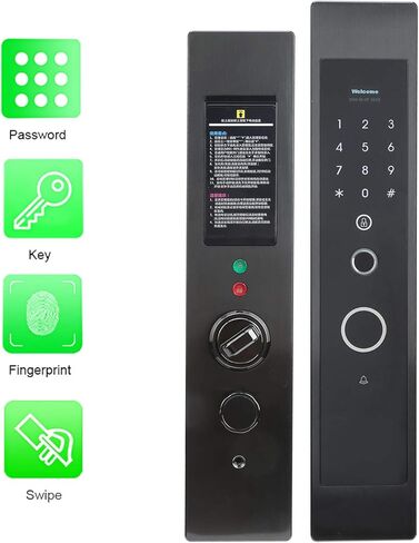 قفل الباب الذكي، سبيكة الزنك الذكية لبصمة الأصابع ومفتاح ميكانيكي 4 طرق فتح القفل، قفل أمان منزلي مع لوحة مفاتيح بإضاءة خلفية in Kuwait
