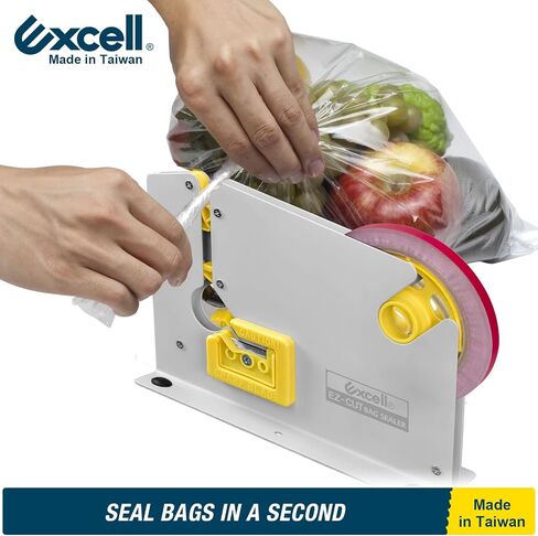 Excell EZ-CUT Tape Bag Sealer with Trimmer Blade, Bag Neck Sealer Fit 9 mm Tape, for Candy, Bread and Ground Meat Packaging (9 mm) in Saudi Arabia