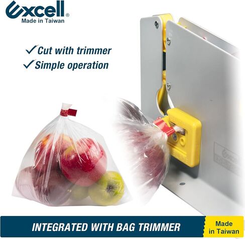 Excell EZ-CUT Tape Bag Sealer with Trimmer Blade, Bag Neck Sealer Fit 9 mm Tape, for Candy, Bread and Ground Meat Packaging (9 mm) in Saudi Arabia