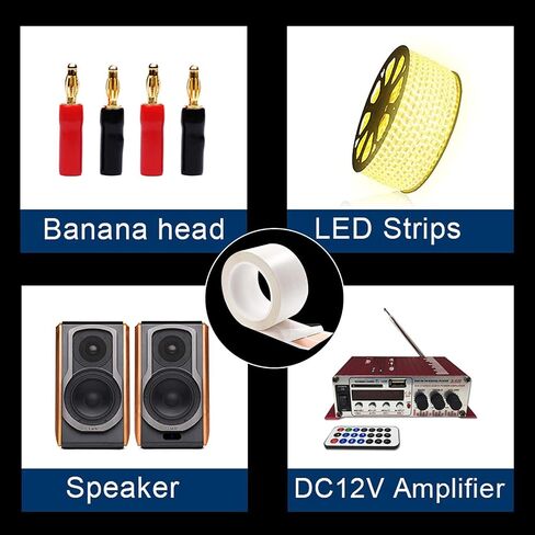 Quick Connector for 16-Gauge Hidden Super Flat Speaker Wire Audio Cable, Flat Wire Adaptor for LED Lighting and Other Low Voltage Appliance Connection (2Connectors-C) in Saudi Arabia