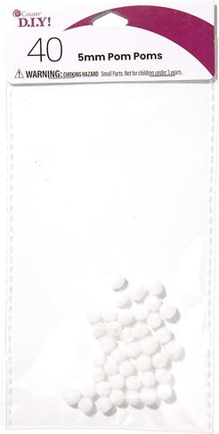 Cousin DIY White 5mm Poms, 40 Pack in Saudi Arabia